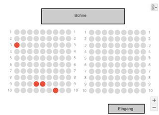Saalplan Kulturhaus Karlshorst fast ausverkauft